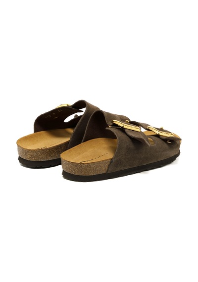 Terlik Kadın 17d8 Frau Velour-s T.moro Dark Brown Koyu Kahverengi