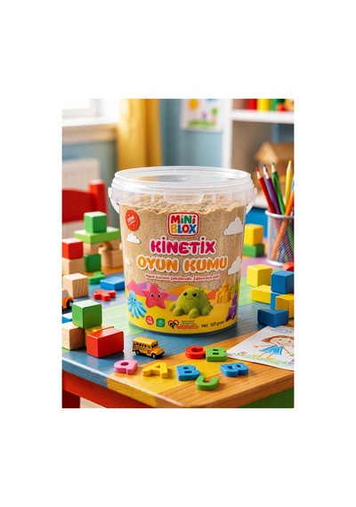Doğal Kinetik Oyun Kumu 500gr Bej Bej