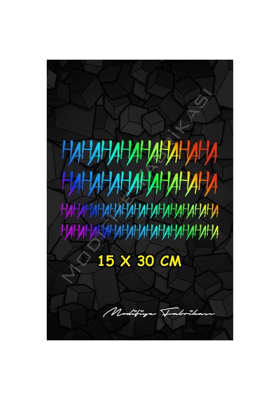 Dekoratif Hahaha Sticker - Hologram - 15 X 30 Cm 1 Adet
