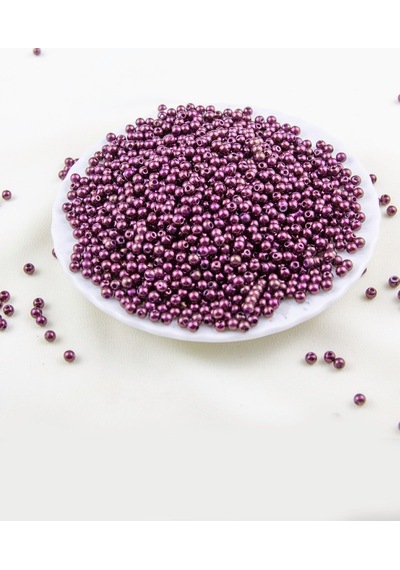 4 Mm Kızıl Kahve Plastik İnci Boncuk Aksesuar Takı Malzemesi 25 Gr
