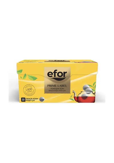 Efor Prime Label Demlik Süzen Poşet Çay 100'lü 320 G - 5 Adet Tarı