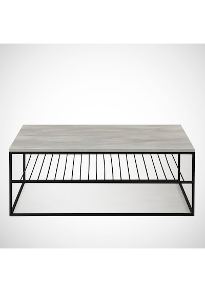 Etna Orta Sehpa Metal & Orta Masa Deniz Meşe /Metal Ayaklı Sehpa
