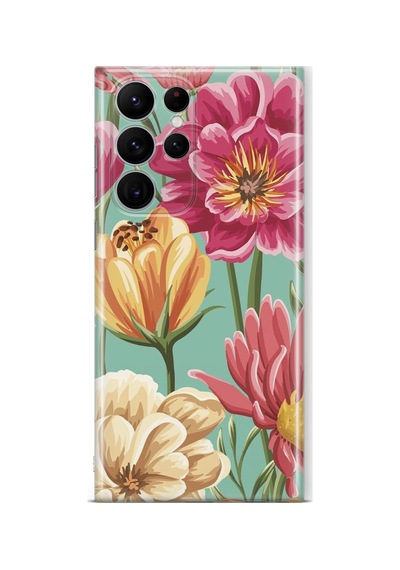 Samsung Galaxy S25 Ultra Uyumlu Baskılı Şeffaf Telefon Kılıfı Koleksiyon: Floraluxe Botanica 1
