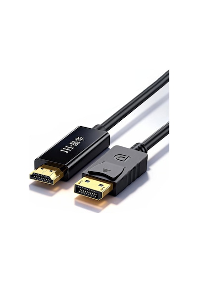 Displayport - Hdmı 4k Ultra Hd Kablo, Dp - Hdmı Dönüştürücü, 3840x2160 Görüntü Aktarımı, Monitör Tv Projeksiyon Uyumlu, Altın Kaplama, Kilitli Bağlantı Z623e