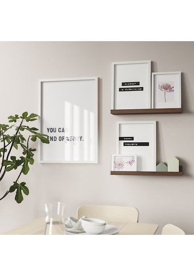 Ikea Mosslanda Çerçeve Rafı, Ceviz Görünümlü, 55 Cm
