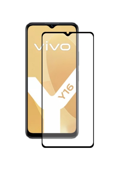 Vivo Uyumlu Y16 Tam Kaplayan Temperli Ekran Koruyucu Cam