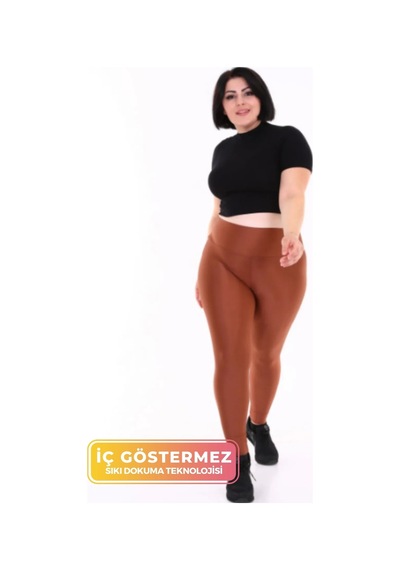 Enenstyle Fashıon Boutıque Yüksek Bel Toparlayıcı Sıkılaştırıcı Korse Push Up Özellikli İthal Dalgıç Tayt Kahverengi