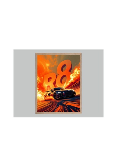 R8 Doğal Ahşap Çerçeveli Tek Parça Dekoratif Tablo Çok Renkli - 819054066 Çok Renkli