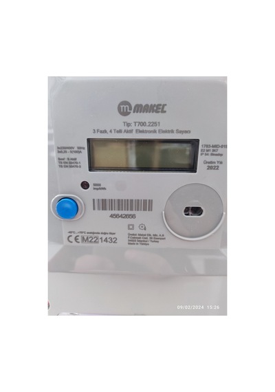 Trifaz Sayaç - 3 Fazlı 4 Telli Aktif Elektronik Elektrik Sayacı