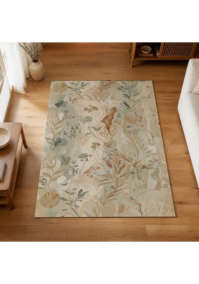 Kartela Halı Botanik Halı Kaymaz Taban Makinede Yıkanabilir Halı - 80 X 120 Cm Çok Renkli