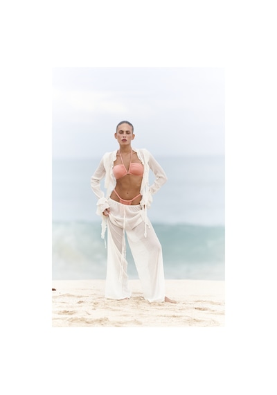 Mai Collection Mai Studios Co. Olivia Ekru Gömlek Pantolon Takım Ekru