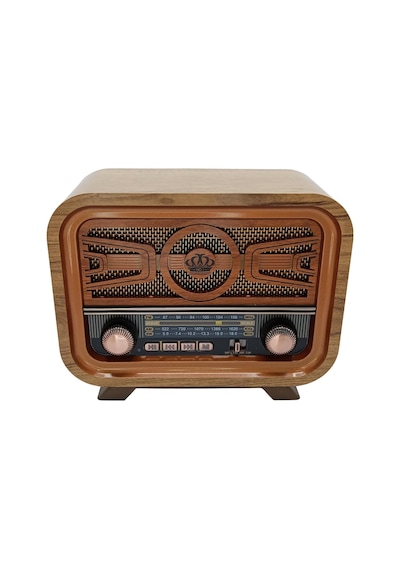 Radyo Retro Açık Ahşap Bluetooth Hoparlör Tf Kart Şarjlı Led N0a1