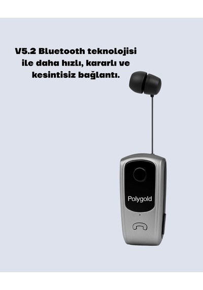 Hubrendy Tekno Geri Çekilebilir Kablolu Bluetooth İş Kulaklığı