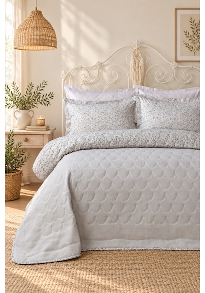Summer Pike Comforter Set Sandy Tek Kişilik Bej Bej