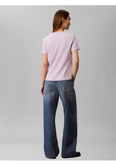 Calvin Klein Ss 20s Jersey Emblem, Vfj Mor Kadın T-shirt