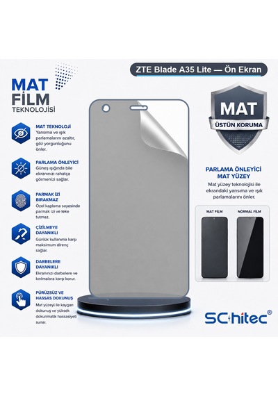 Zte Blade A35 Lite Uyumlu Ön Yüzey Mat Hidrojel Ekran Koruyucu