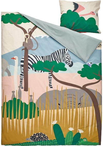 Savan Temalı Çocuk Nevresim Takımı, Çok Renkli, 150x200/50x60 Cm Renkli