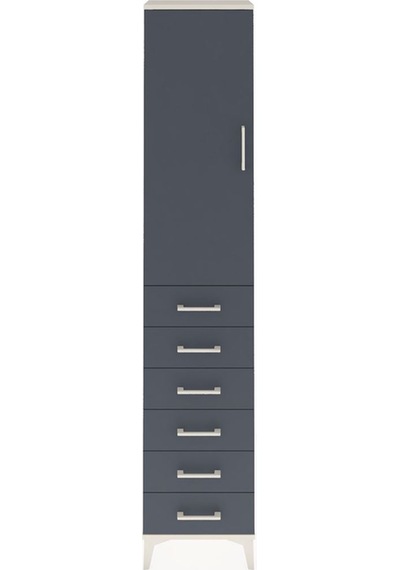 Arges Dolap 2 Raflı 6 Çekmeceli Tek Askılı 44x30x221 Aytaşı-antrasit Aytası