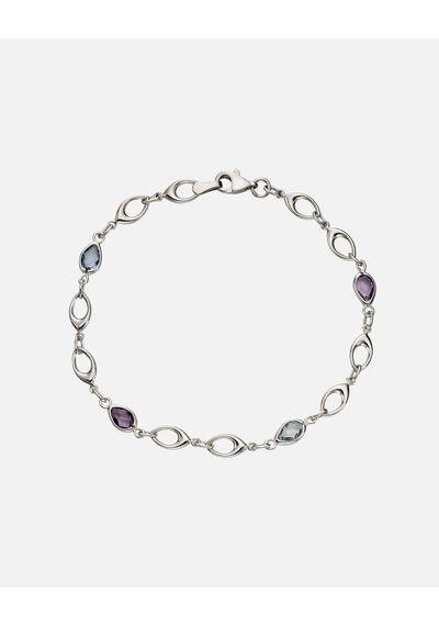 Yüksek Kaliteli 375 Ayar Altın Amethyst Kadın Bilezik 19cm Şıklık Ve Zarafet Için