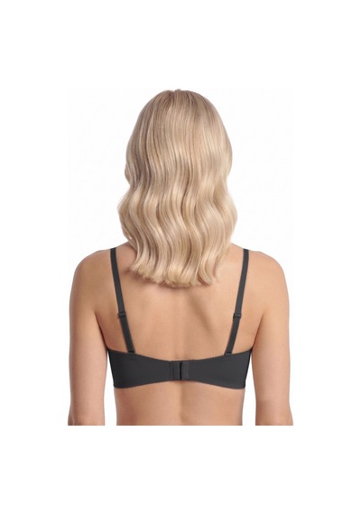 Cottonill Seamless Bra - Serina Siyah Balenli Lazer Kesim Yarım Dolgulu Push Up Straplez Kadın Sütyen