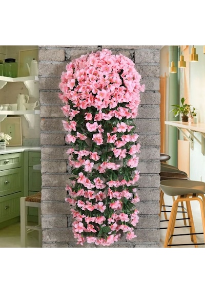 Rüzgar Yapay Çiçekçilik Sarkan Menekşe Pembe Pembe