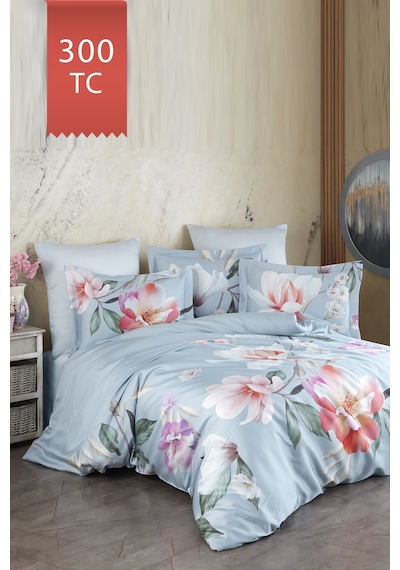 Varol Royal Saten 300tc Nevresim Takımı Çift Nevresimli Family Size - Estiva Çok Renkli