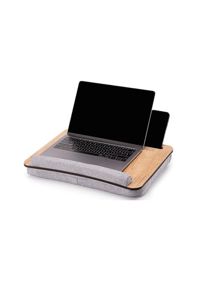 Vigo Wood-ls014 Minderli Laptop Sehpası Meşe Gri