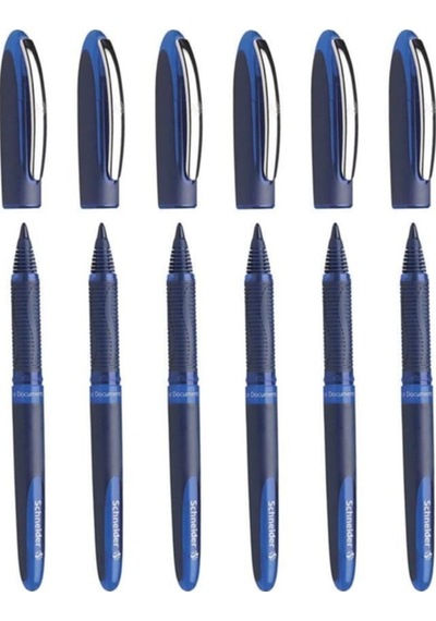 One Business 0,6 Mm Roller Imza Kalemi Mavi 6 Adet Çok Renkli