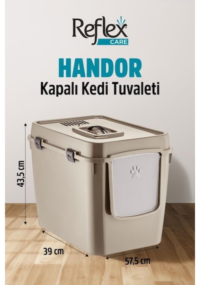 Reflex Care Handor Kapalı Kedi Tuvaleti Bej 57,5 X 43,5 X 39 Cm