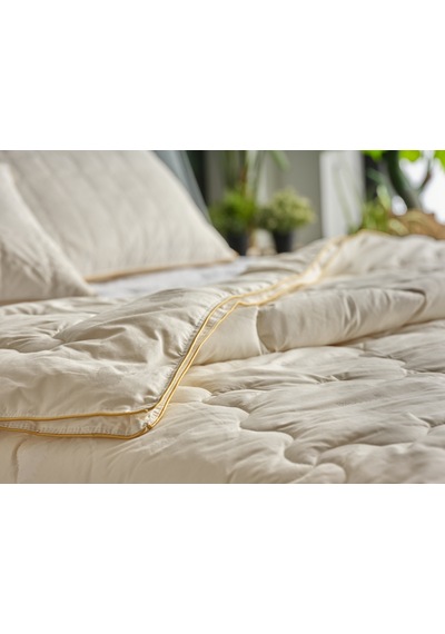 Yün Çift King Size Yorgan Ekru