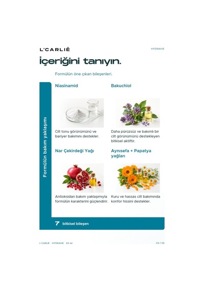 L'carlıe Hydravie Yoğun Nemlendirici Yüz Kremi Kuru Ve Hassas Ciltler 50 Ml
