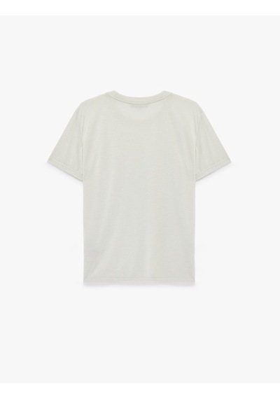 Koton Regular Fit Viskon Karışımlı Kısa Kollu Bisiklet Yaka Basic Tişört Gri 6sam10476mk