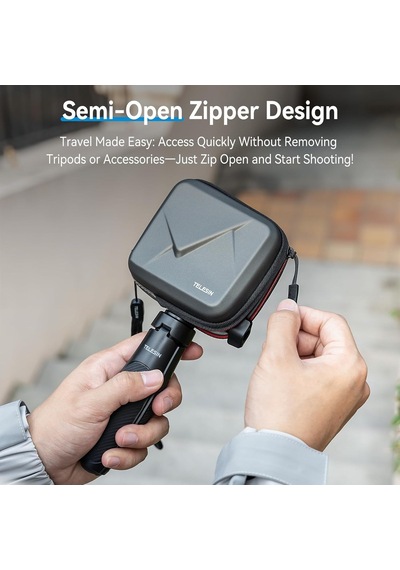 Telesın Aksiyon Kameralar İçin Pu Mini Taşıma Çantası, For Hero 13/12/11/10/9, Osmo Action 6/5 Pro/4/3, Ace Pro, Ac Genel