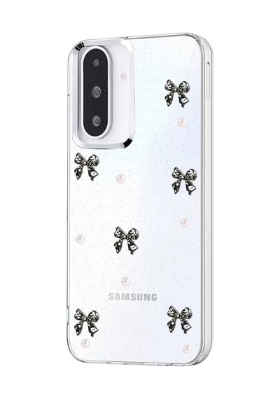 Newface Samsung Galaxy A36 Fiyonk Desenli Kapak - Desen 8 Beyaz