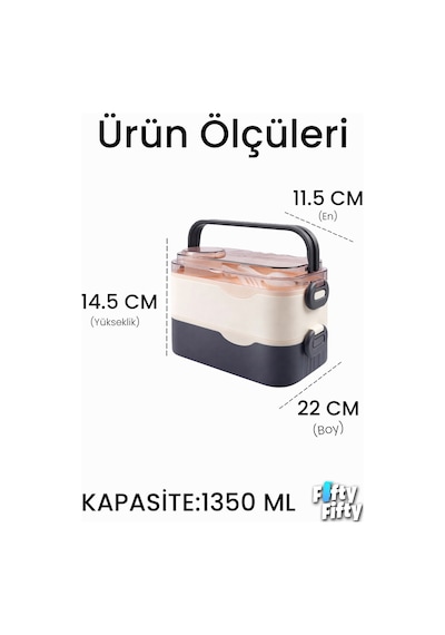 1350 Ml Paslanmaz Çelik Bento Lunch Box İki Kat Üç Bölme Yeni Nesil Sefer Tası-1350ml-101102s Lacivert
