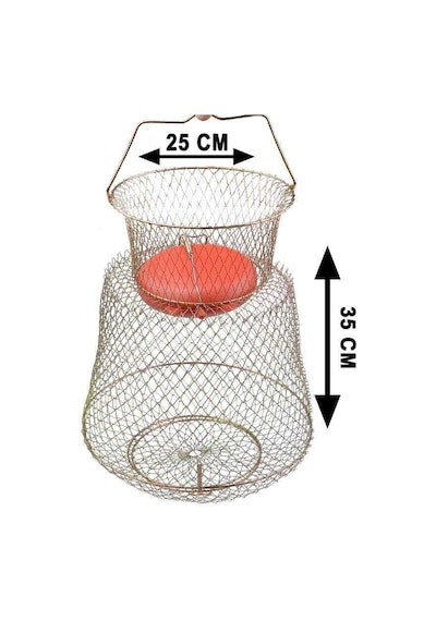 Captain Şamandralı Tel Livar Balık Sepeti 12mm Göz Standart - 30x38 Cm