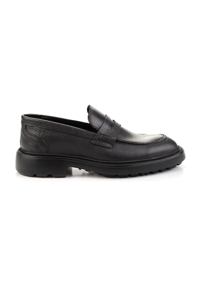 Bambi Siyah Hakiki Deri Erkek Loafer Ayakkabı E01054200440 Siyah