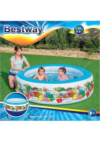 Bestway Şişme Jumbo  Desenli Havuz 51122 Çok Renkli