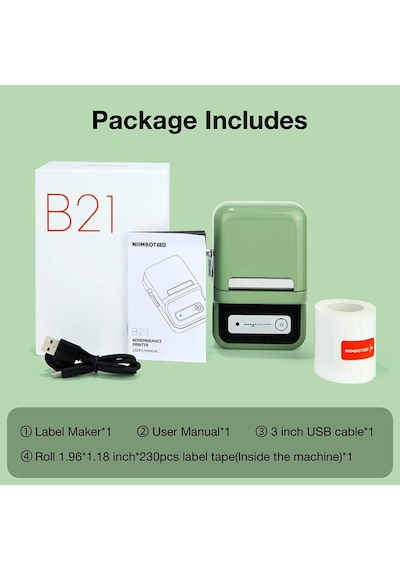 Hallow NiiMbot B21 Kablosuz Taşınabilir Bluetooth Etiket Makinesi