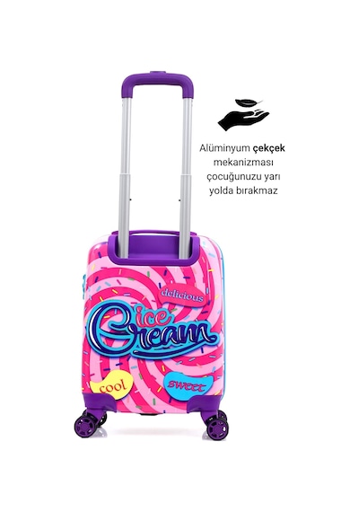 Gedox Kids Pembe Dondurma Mavi İce Cream Desenli Kız Çocuk Valizi 152.02 Pembe Dondurma Mavi İce Cream
