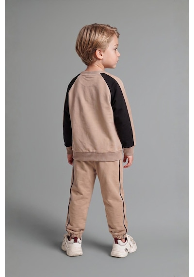 Defacto %100 Pamuk Baskılı Sweatshirt Üst Elastik Bel Alt 2li Takım Erkek Bebek I0274a526aubn615 Kahve-bn615