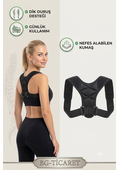 Dik Duruş Korsesi Postür Düzeltici Sırt Ve Omuz Destekleyici Ayarlanabilir Korse