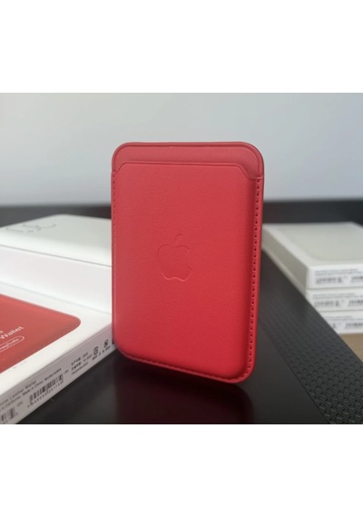 Magsafe Deri Cüzdan Kartlık Tüm Modellerle Uyumlu - Bordo Kırmızı