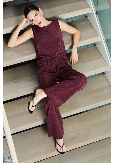 Sateen Glow Bluz - Bordo-137812