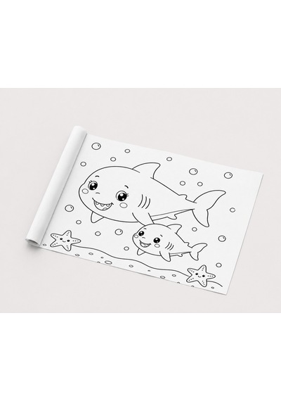 Okyanus Temalı Dev Boyama Rulosu 45 Cm X 4 Metre Çocuklar Için Uzun Boyama Kağıdı, Eğitici Ve Eğlenceli Aktivite Rulosu, Deniz Canlıları Boyama Seti, Büyük Boy Boyama Posteri