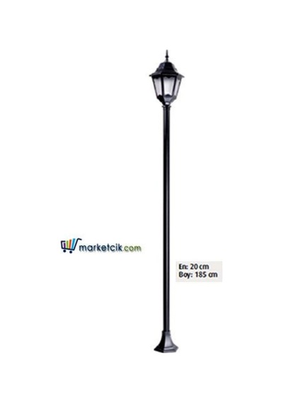 Marketcik 185X20 Abs Altıgen Fenerli Park Bahçe Aydınlatma Direği