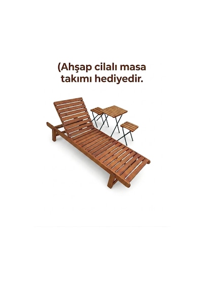 H-a Bahçe Meşe Ahşap Şezlong-ayarlanabilir Sırt Dayamalı,zımparalı Ve Cilalı ,bahçe Ve Havuz Şezlongu Kahverengi
