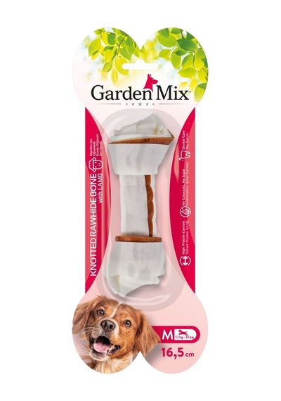 Garden Mix Gardex Mix Kuzulu Düğümlü Deri Kemik Köpek Ödülü 16,5cm M