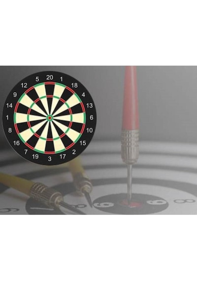 Çift Taraflı Dart Pano Ve 4 Adet Dart Oku Oyun Seti 28.5 Cm