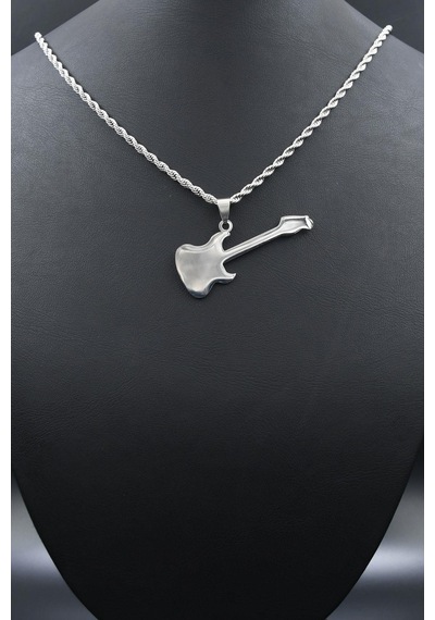 Gitar Kolye Paslanmaz Çelik Zincir 3mm 902092 Gümüş